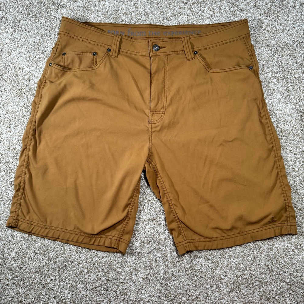 Prana Zion Mens Shorts 38 Brown Stretch Outdoor Hiking Climbing Casual 5-Pocket